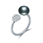 Real Natural Black Pearl Ring For Women,Fashion Jewelry 7-12 mm