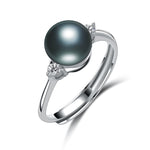 Real Natural Black Pearl Ring For Women,Fashion Jewelry 7-12 mm