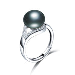 Real Natural Black Pearl Ring For Women,Fashion Jewelry 7-12 mm