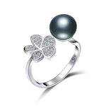 Real Natural Black Pearl Ring For Women,Fashion Jewelry 7-12 mm