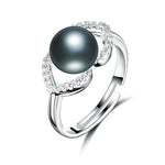 Real Natural Black Pearl Ring For Women,Fashion Jewelry 7-12 mm