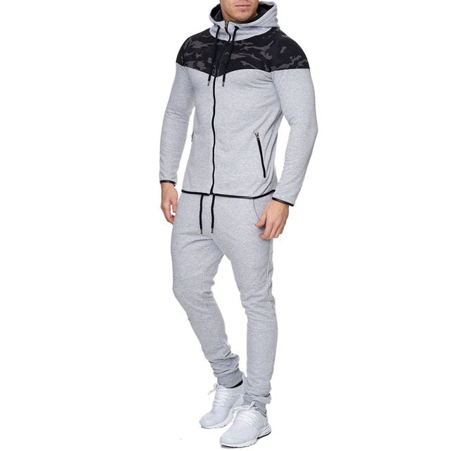 Mens Track Suit Casual 2 Piece Set Fashion