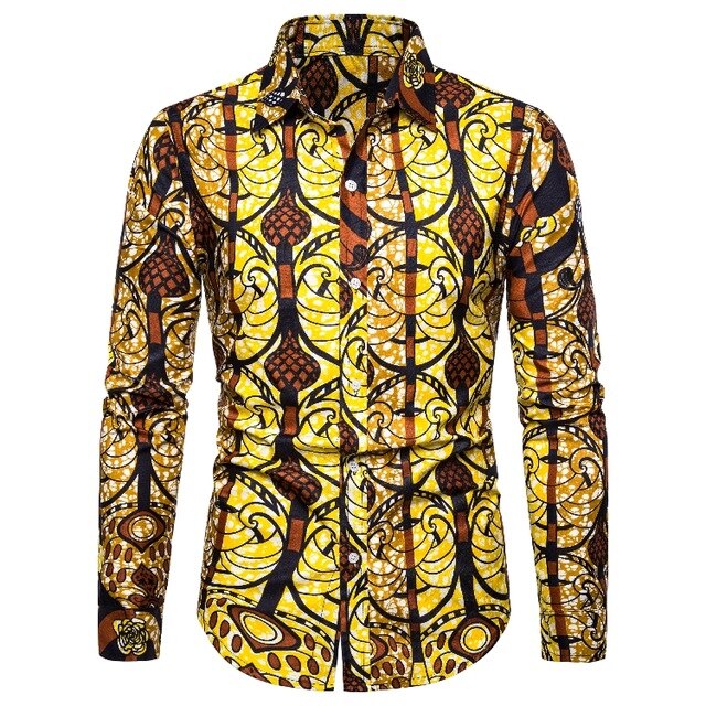 Fashion Dashiki Print African Shirt Men