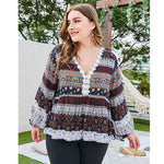 4XL Plus Size Blouse Shirt Women Summer