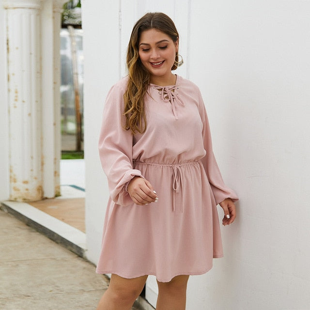 2020 spring autumn plus size dress for women