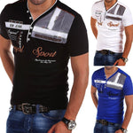 Hot Mens Cotton V-neck POLO Shirt Short Sleeve