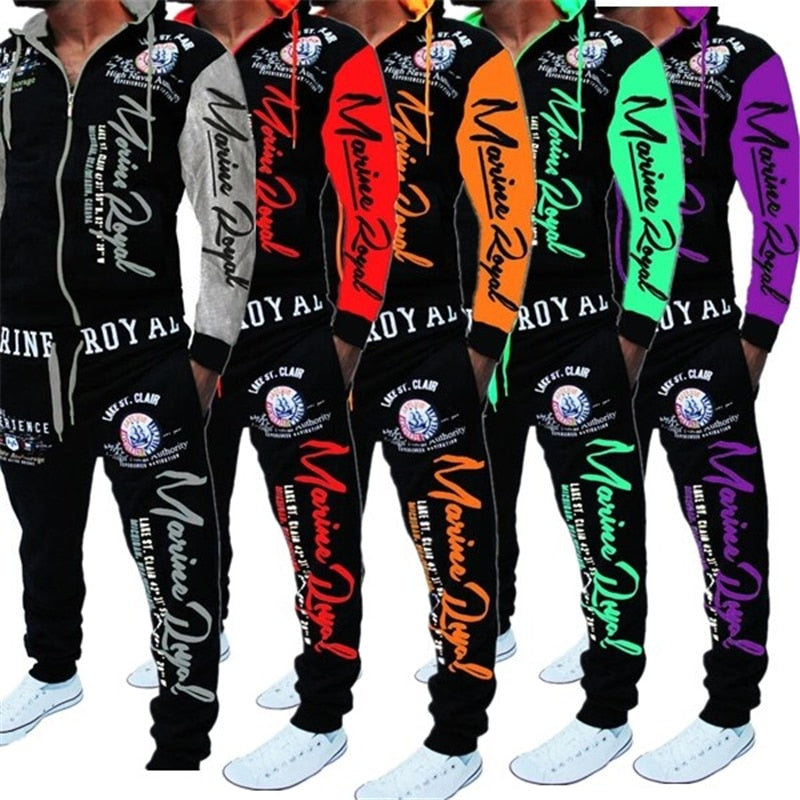 Mens Matching Set Two Piece Set Men Sweatsuit Casual