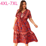 2019 new summer plus size long dress for women