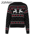 Vintage merry christmas sweaters women long sleeve