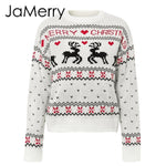 Vintage merry christmas sweaters women long sleeve