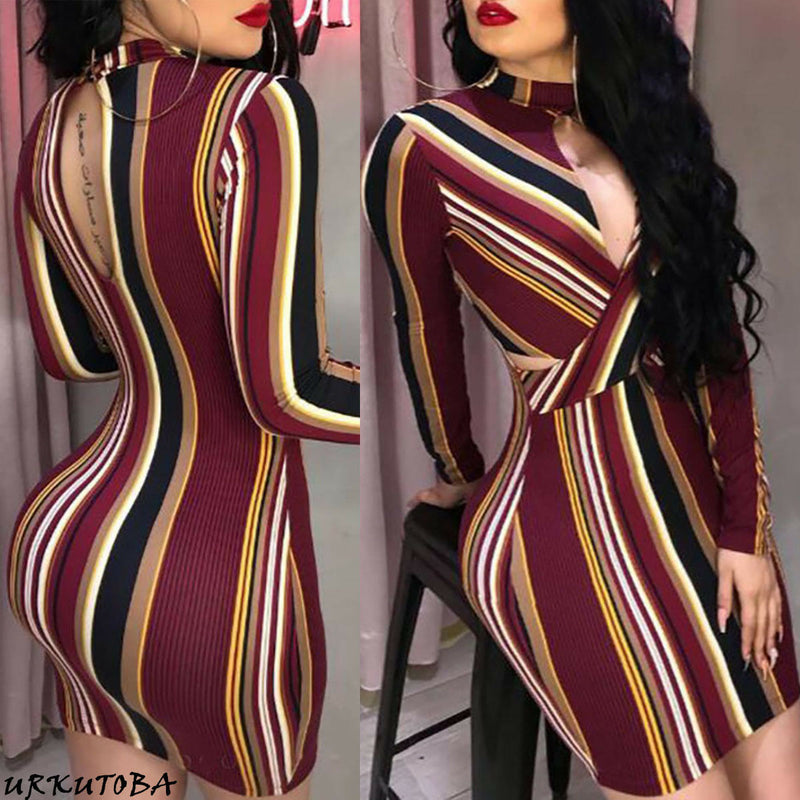 Sexy Bodycon Party Dress Women Slim Fit