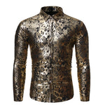 Sexy Snake Pattern Metallic Shirt  for Men