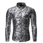 Sexy Snake Pattern Metallic Shirt  for Men