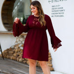 Elegant Burgundy Lace Cocktail Dresses A-Line