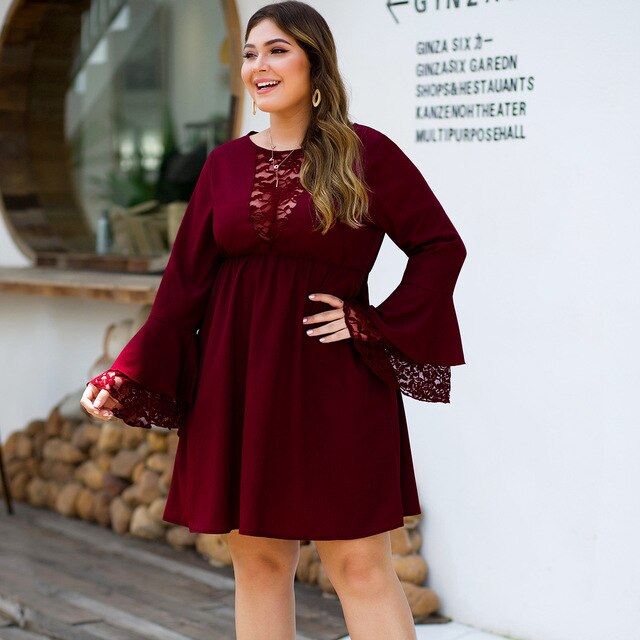 Elegant Burgundy Lace Cocktail Dresses A-Line