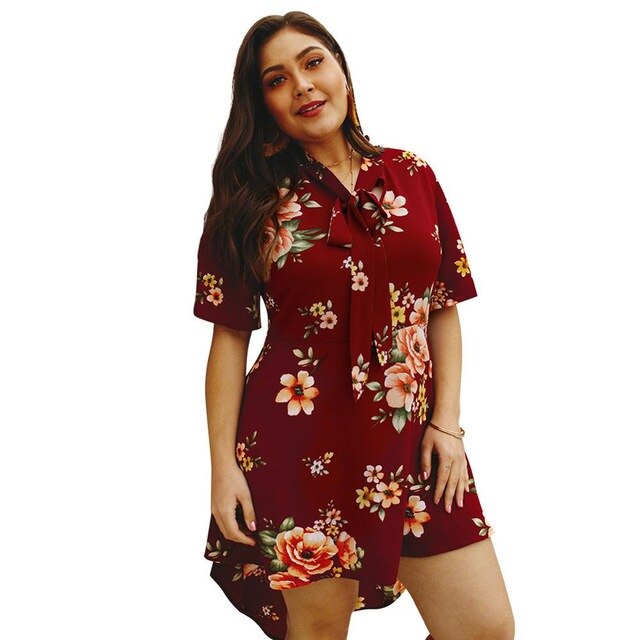 New summer plus size midi dress for women