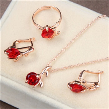 Fashion Waterdrop Shiny Rhinestones Necklace sets