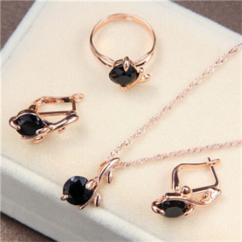 Fashion Waterdrop Shiny Rhinestones Necklace sets