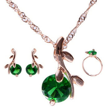 Fashion Waterdrop Shiny Rhinestones Necklace sets