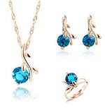 Fashion Waterdrop Shiny Rhinestones Necklace sets