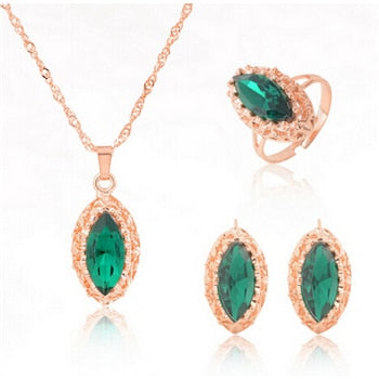 Fashion Waterdrop Shiny Rhinestones Necklace sets