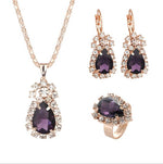 Fashion Waterdrop Shiny Rhinestones Necklace sets