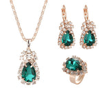 Fashion Waterdrop Shiny Rhinestones Necklace sets