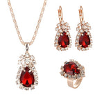 Fashion Waterdrop Shiny Rhinestones Necklace sets