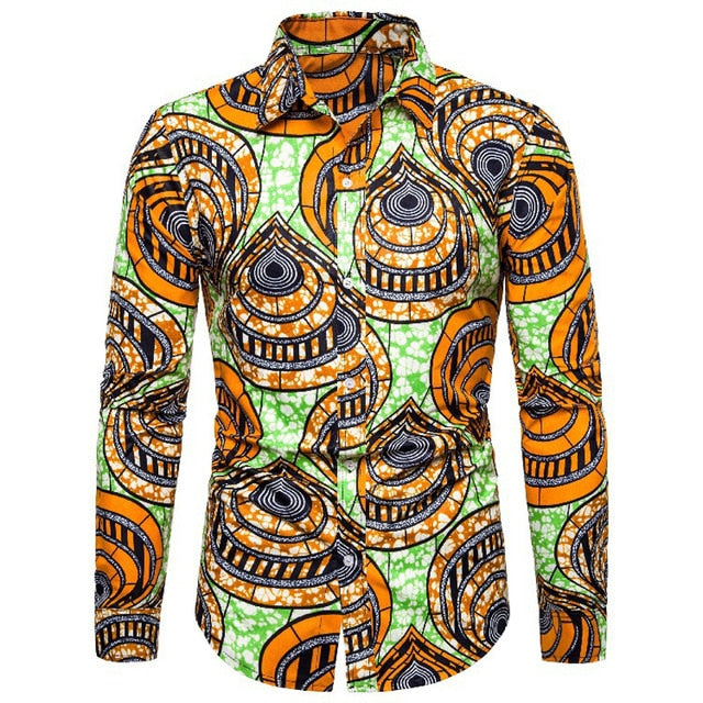 Fashion Dashiki Print African Shirt Men