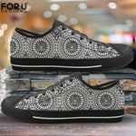 FORUDESIGNS Fashion Flats Vulcanize Shoes Polynesian Traditional Tribal Print Canvas Low Top Shoes Women Casual Sneakers Lace-up