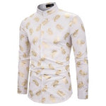 Steampunk Paisley Floral Gold Bronzing Mens Dress Shirt