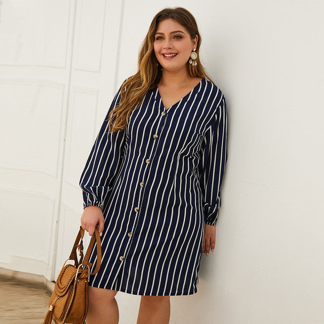 2020 spring autumn plus size shirt dress for women