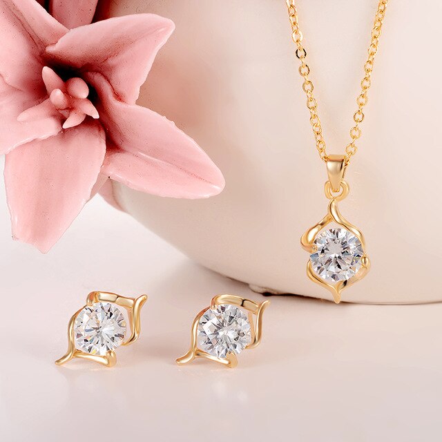 Fashion Nigerian Water Drop Flower Jewelry Sets