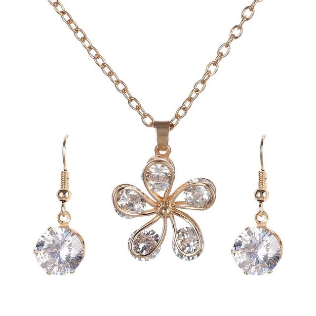 Fashion Nigerian Water Drop Flower Jewelry Sets