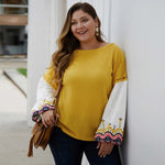 Autumn winter plus size tops for women knitwear long