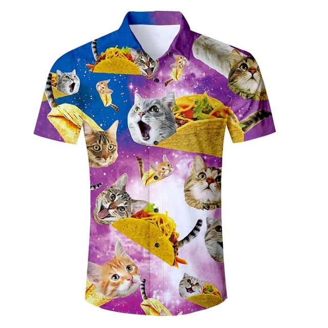 Raisevern Funny Mens Shirt Tacos Cat style