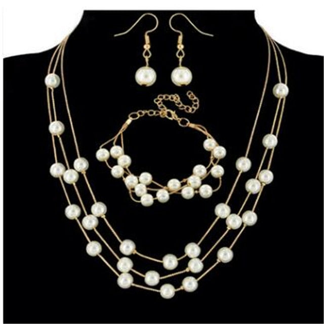 Bridal Simulated Pearl Jewellery Sets