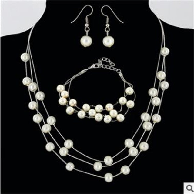 Bridal Simulated Pearl Jewellery Sets