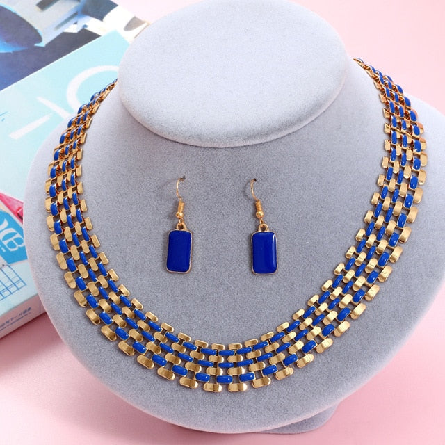 Colorful Square Shape Jewelry Sets For Women