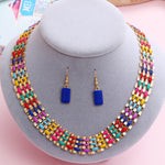 Colorful Square Shape Jewelry Sets For Women