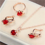 Elegant Gold Color Austrian Crystal Jewelry Set