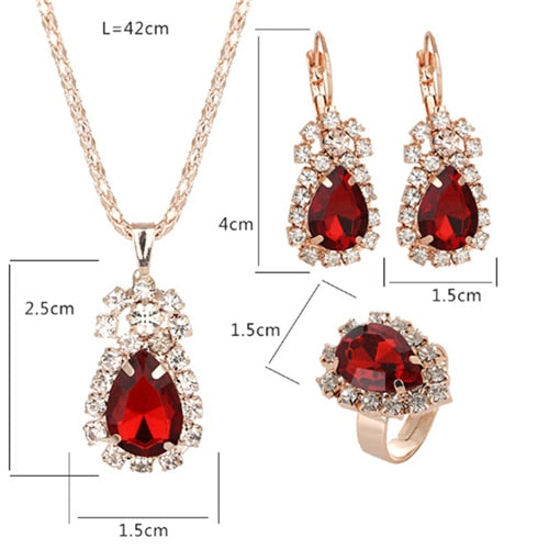 Elegant Gold Color Austrian Crystal Jewelry Set