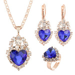 Elegant Gold Color Austrian Crystal Jewelry Set