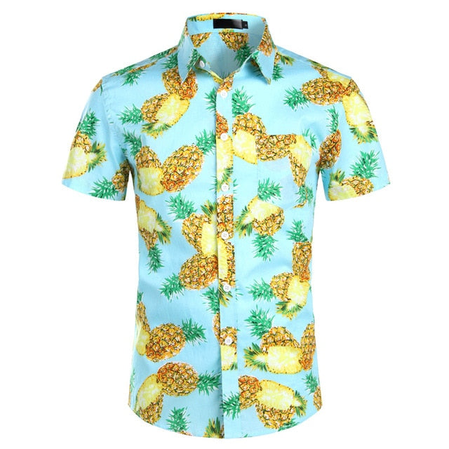 Hawaiian Shirts Mens Tropical Pink Floral Beach Shirt