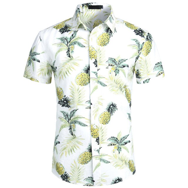 Hawaiian Shirts Mens Tropical Pink Floral Beach Shirt