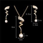 Classic Imitation Pearl necklace Gold Color jewelry set