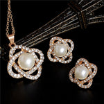 Classic Imitation Pearl necklace Gold Color jewelry set