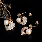 Classic Imitation Pearl necklace Gold Color jewelry set