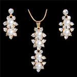 Classic Imitation Pearl necklace Gold Color jewelry set