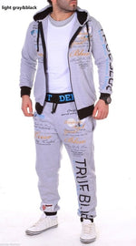 Men Sporting Suit Track Sets Hoodies+Pant Sweatsuit 2 Piece